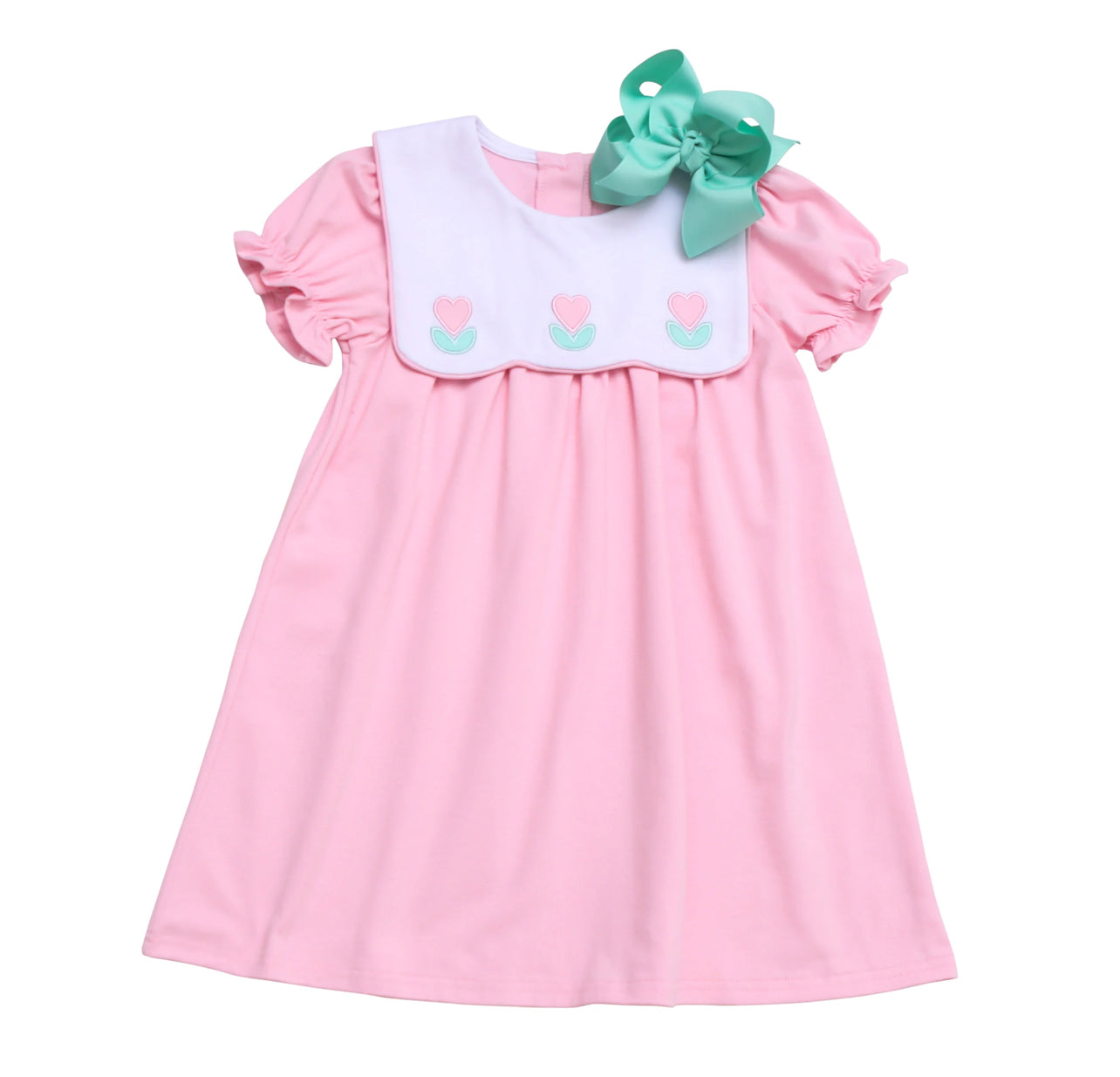 Vintage Heart Flowers Girls Appliqué Dress