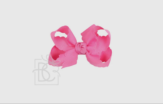 Beyond Creations 3.5” Scalloped Edge Bow on Alligator Clip Hot Pink