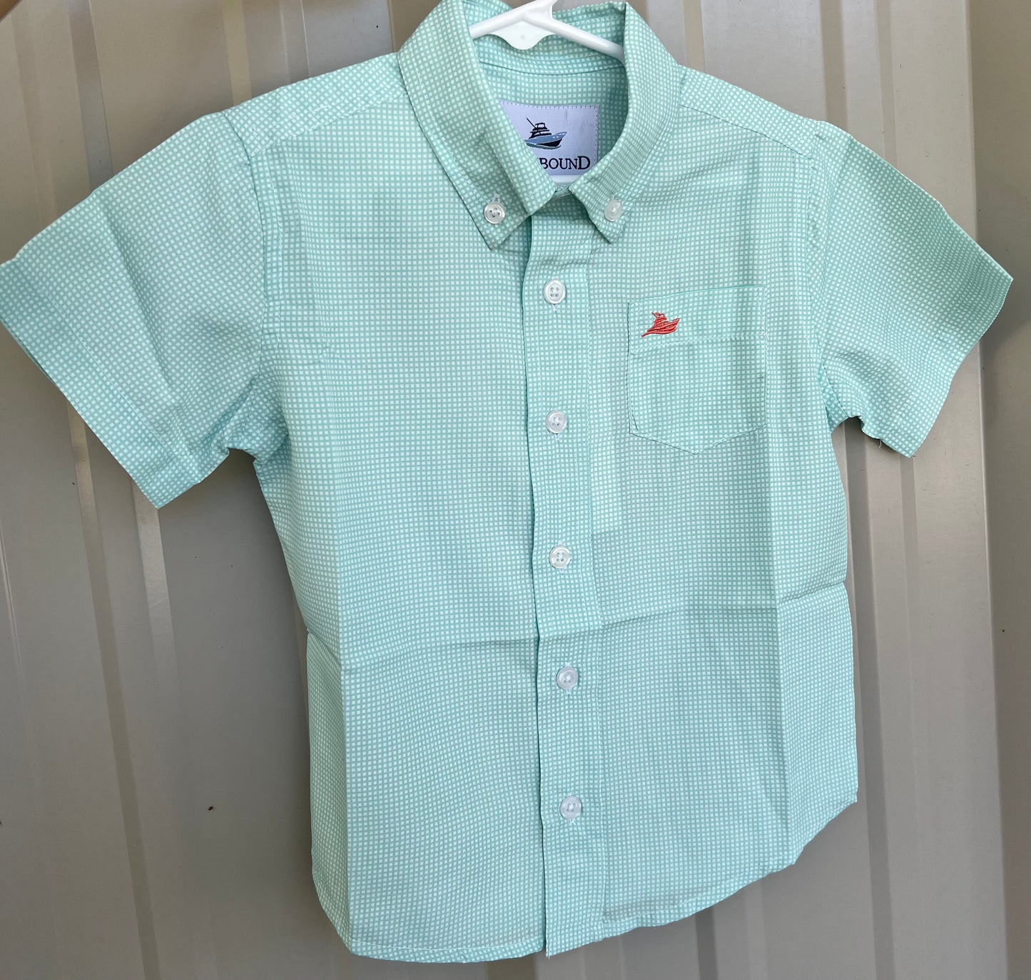 Southbound Beach Glass Gingham Boys Performance Shirt