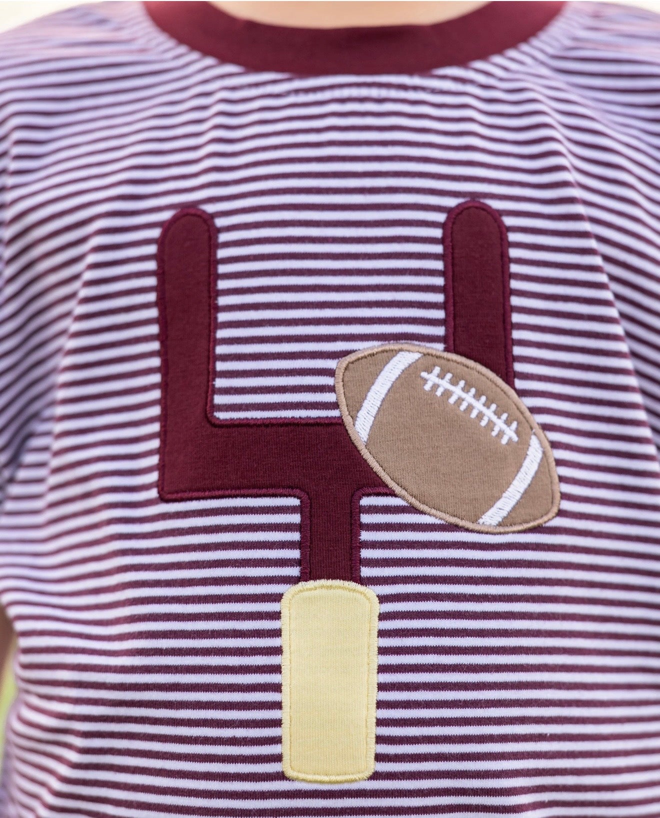 Down, Set, Hut Boys Maroon Stripe Short Set