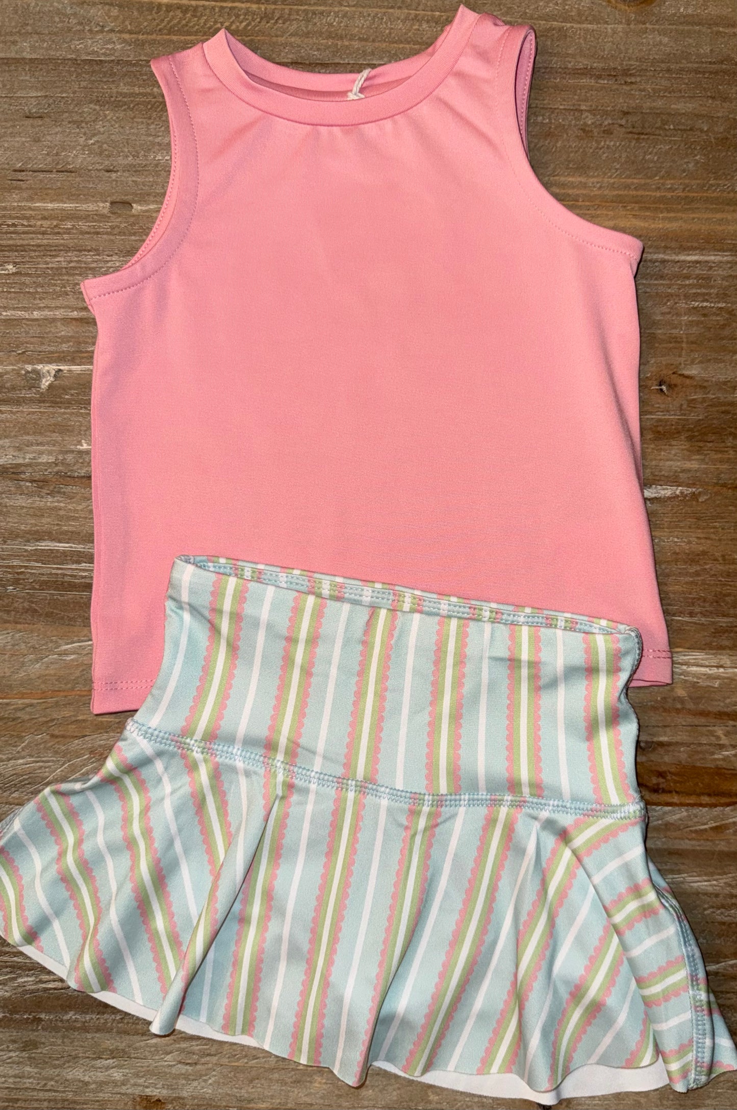 Blue/Pink Stripe Girls Skirt