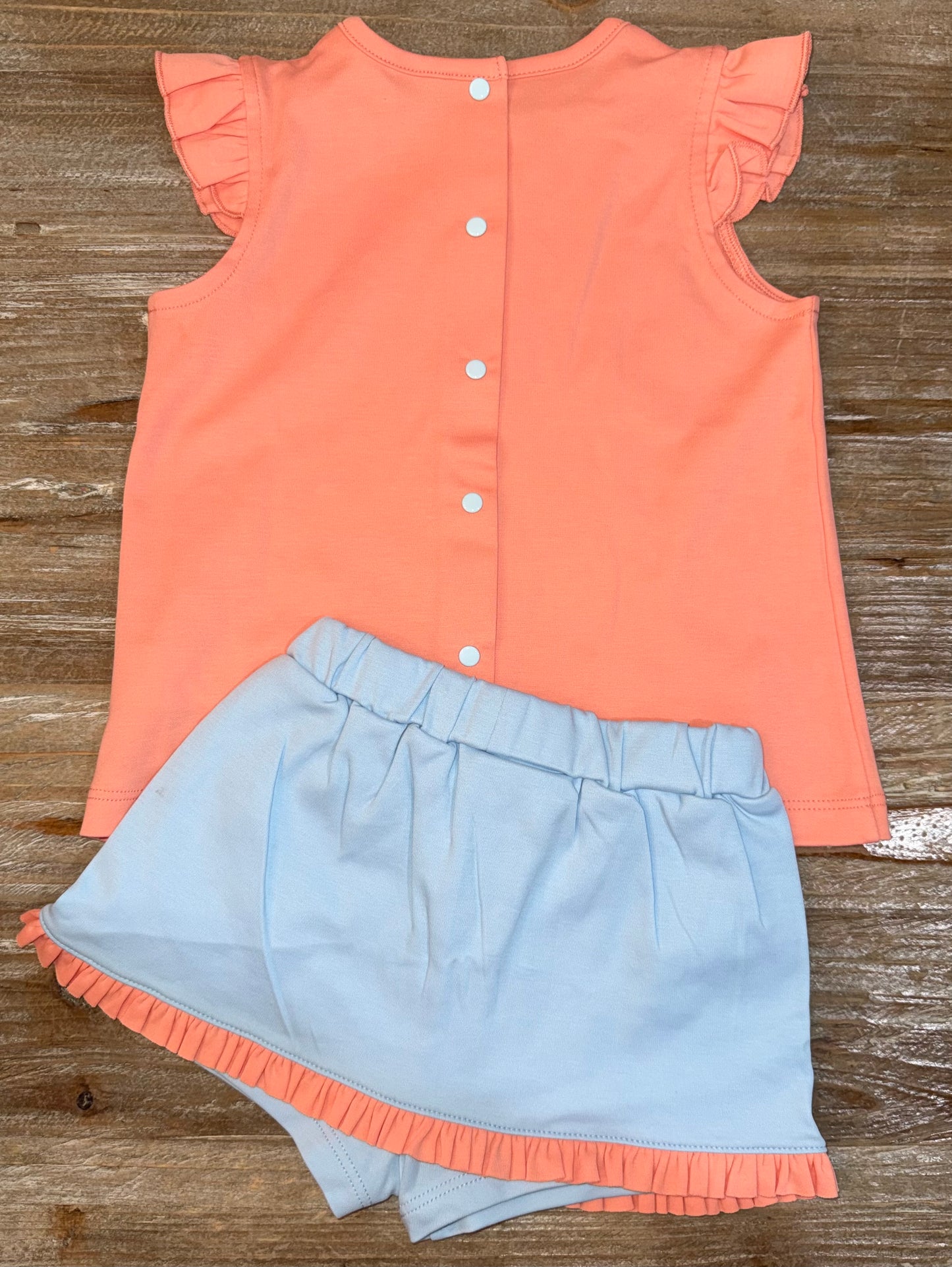 Blue/Coral Girls Skort Set