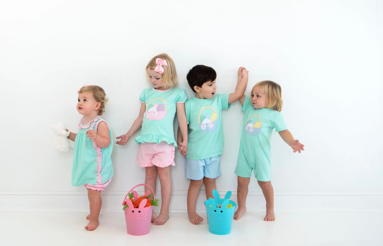 Easter Bunny in Basket Boys Romper