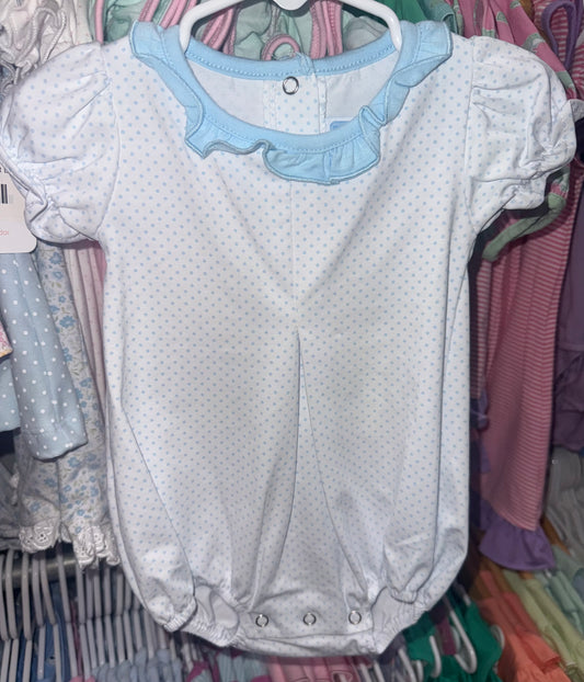 Harriet Light Blue Bitty Dot Girls Bubble