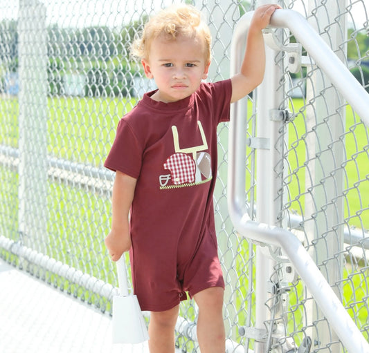 Touch Down Boys Maroon Romper