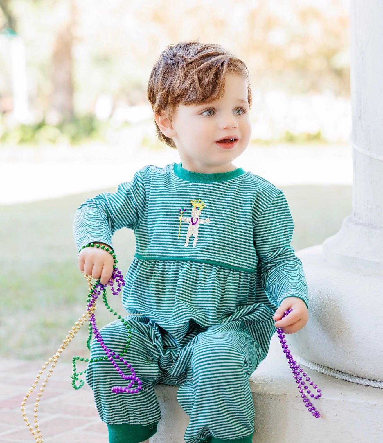 King Cake Baby Boys Romper