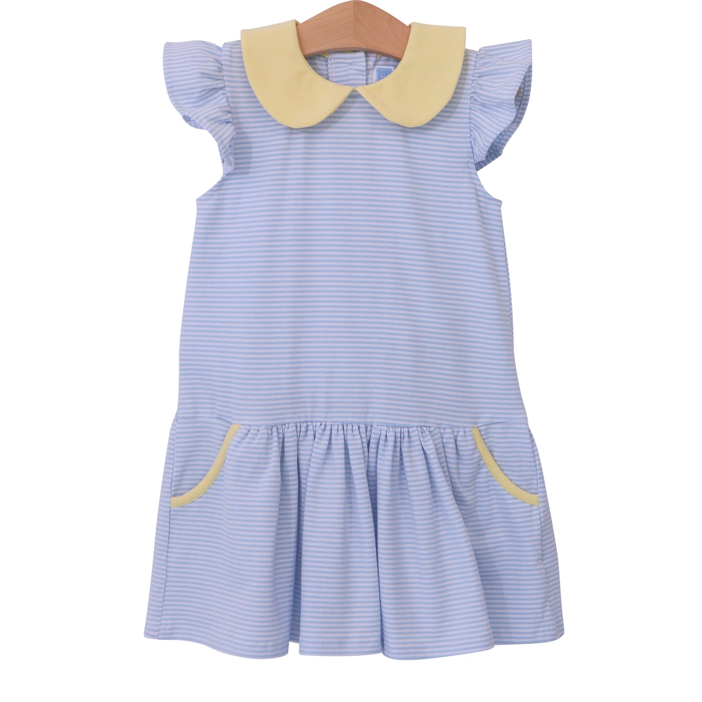 Genevieve Light Blue & Yellow Girls Dress