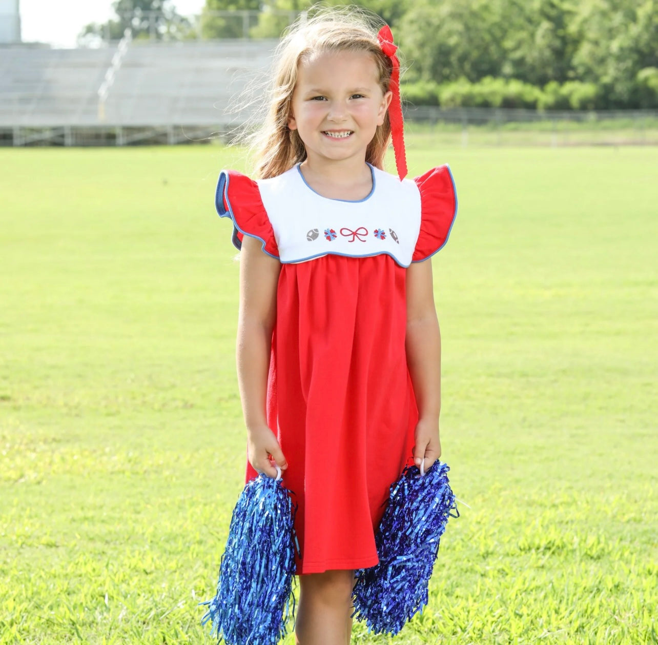 Team Spirit Scallop Red/Blue Girls Dress