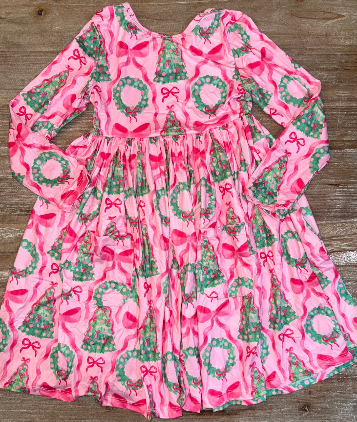 Jingle Bows Girls Pocket Twirl Dress