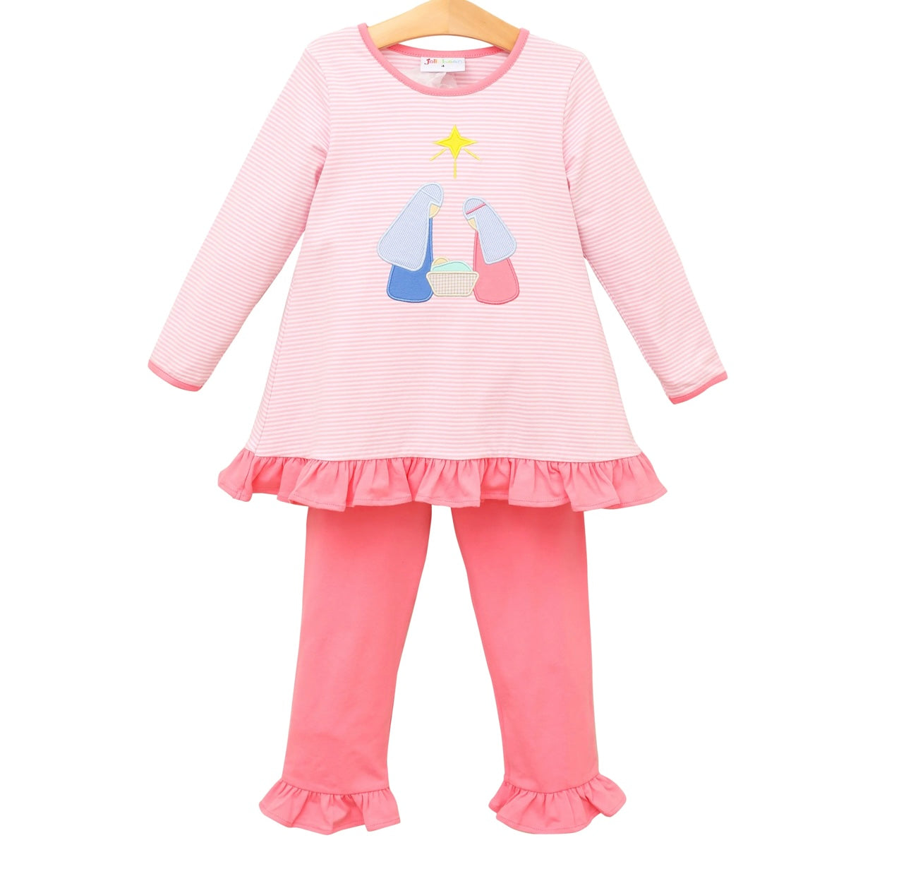 Nativity Girls Ruffle Pants Set