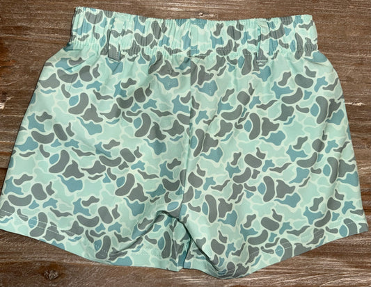 Green/Gray Camo Boys Performance Play Shorts