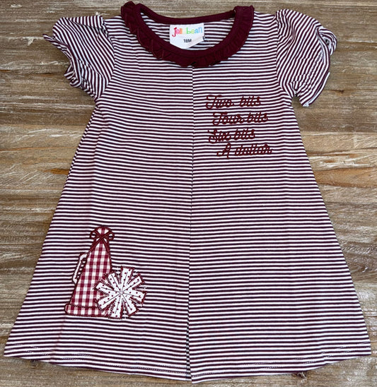 Stand Up & Holler Maroon Girls Pleat Dress
