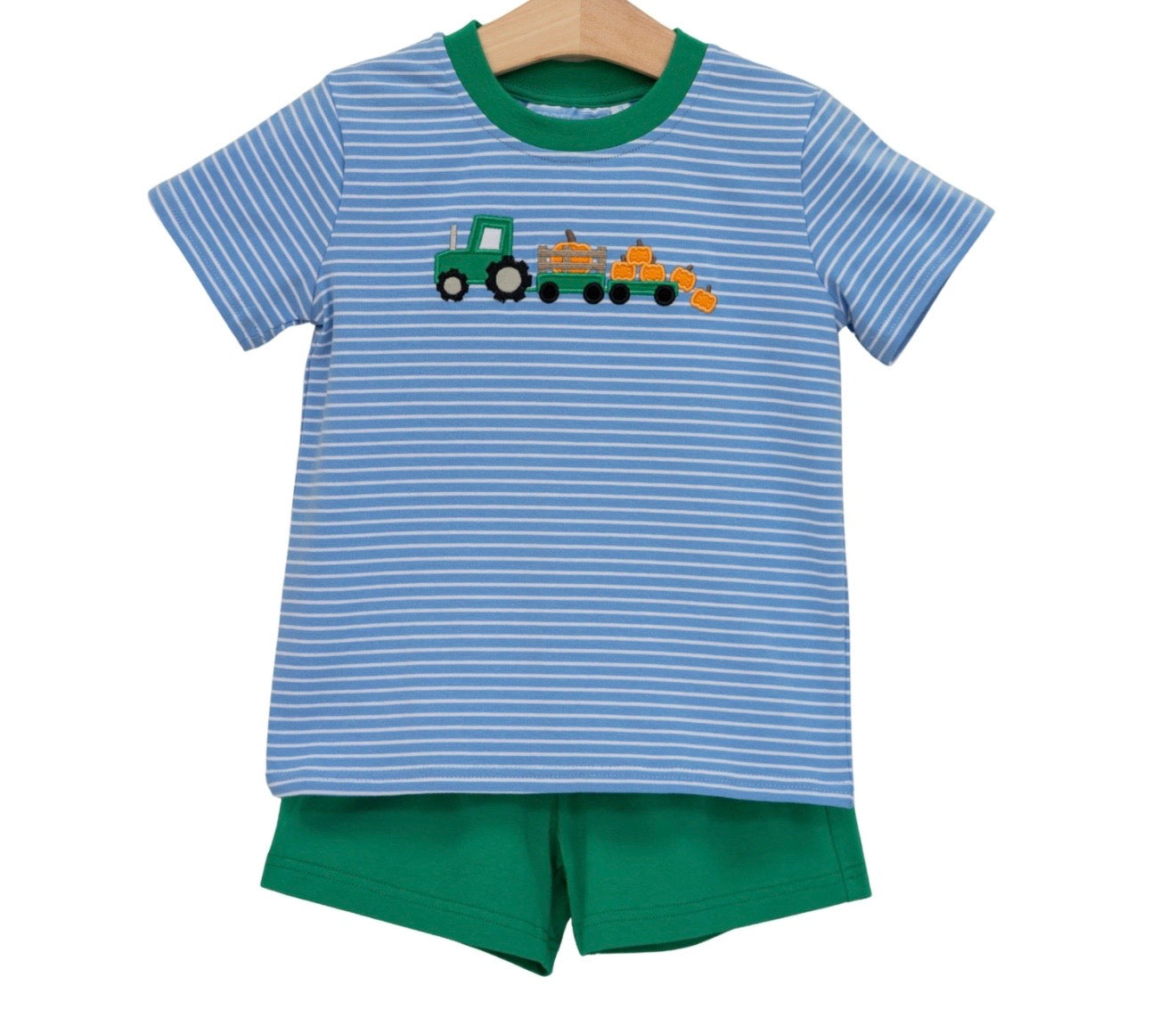 Tractor Trail Pumpkin Boys Short Set