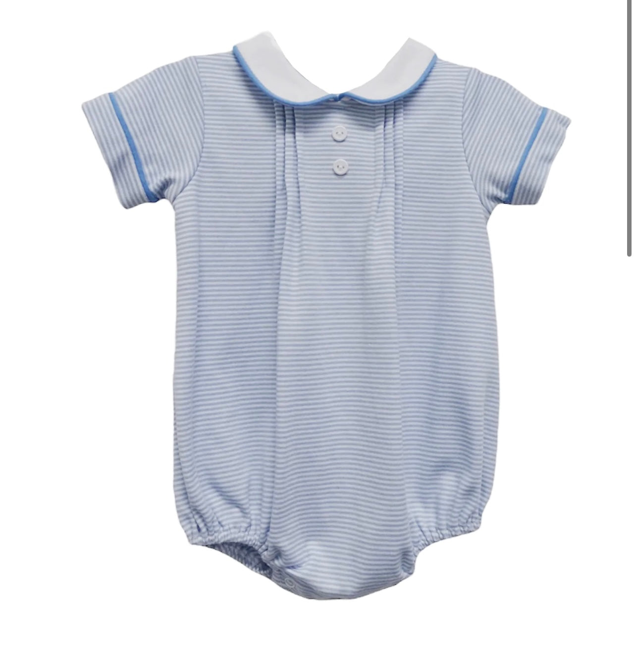 Phoenix Light Blue Bitty Stripe Knit Boys Bubble