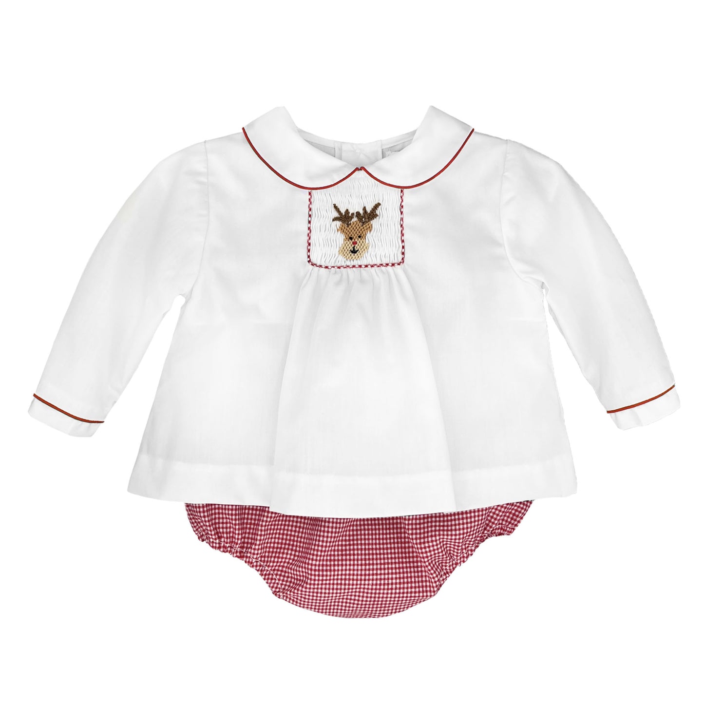 Petit Ami Boys Diaper Set with Reindeer Embroidery