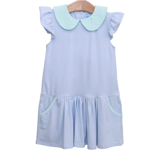 Genevieve Light Blue/Mint Girls Dress