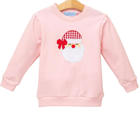 Santa French Terry Girls Light Pink Pullover