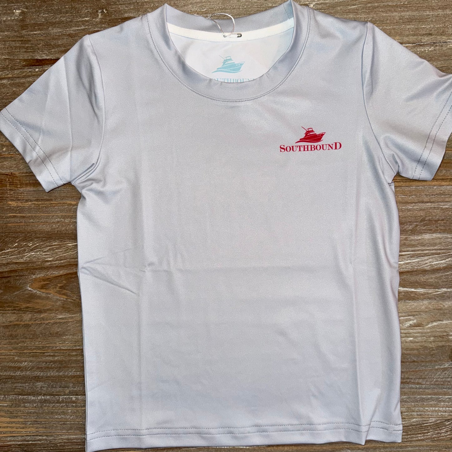 Baseball Flag Gray Performance Boys Tee