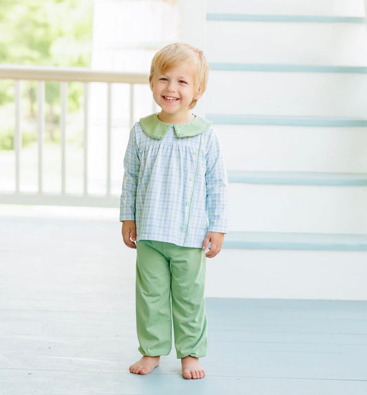 Basin Plaid Liam Boys Bloomer Pants Set