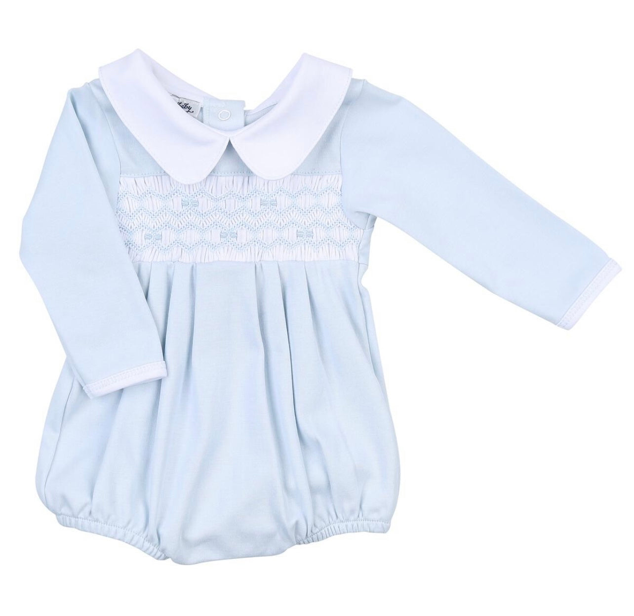 Fiona Phillip Smock Collared Blue Boys Bubble