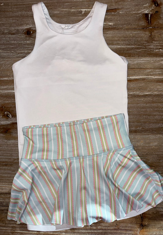 Blue/Pink Stripe Girls Skirt