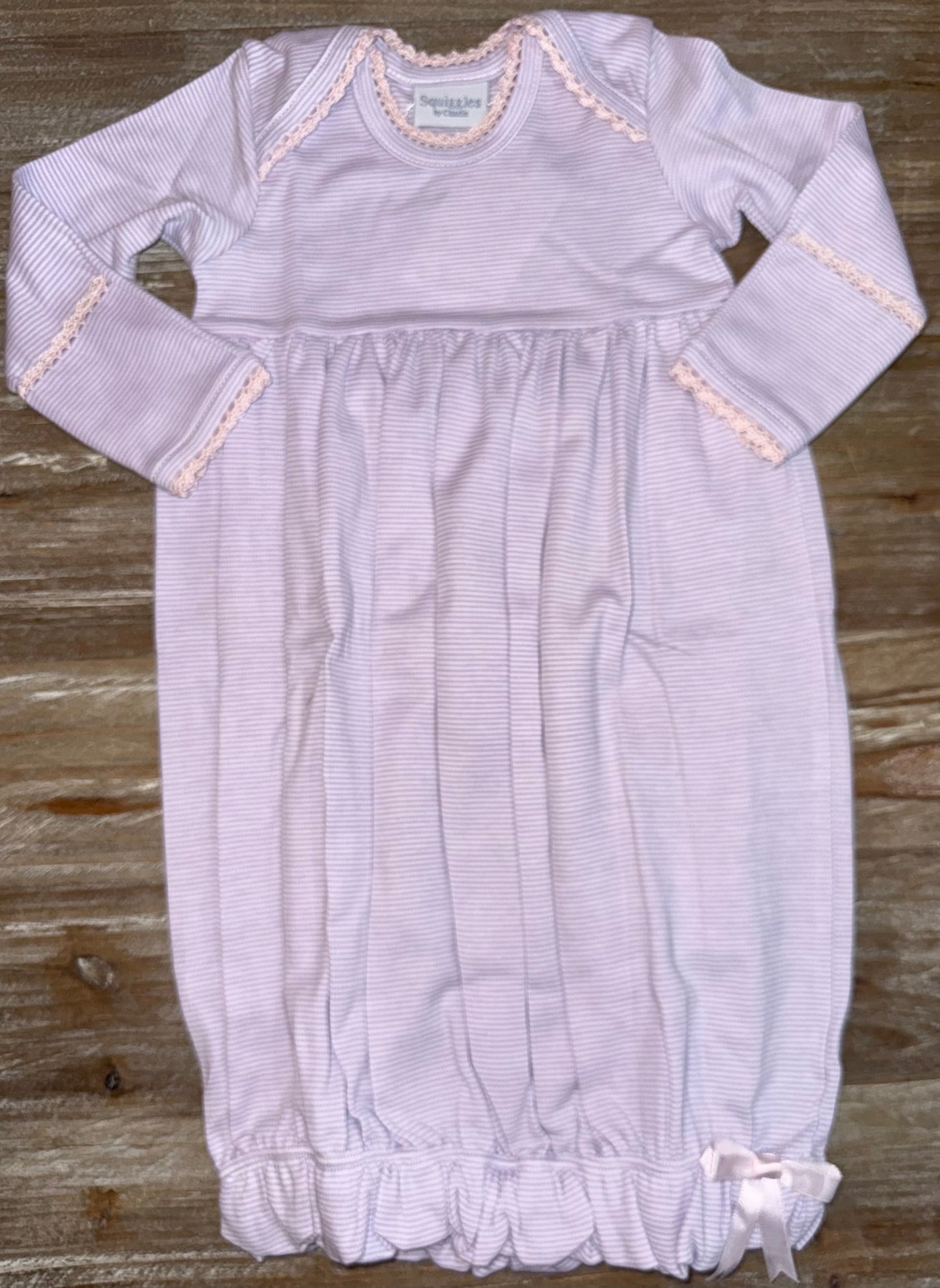 Lavender/Light Pink Girls Crochet Gown