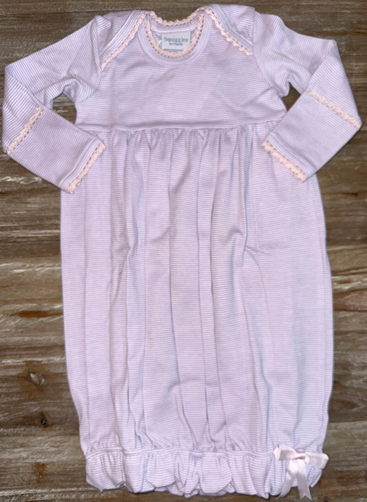 Lavender/Light Pink Girls Crochet Gown