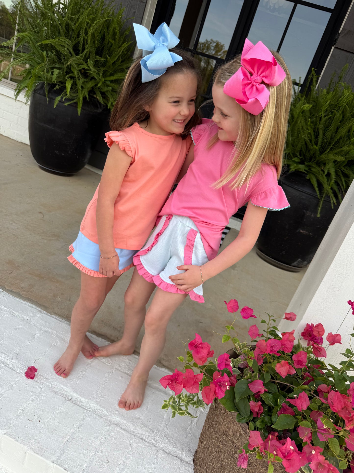 Blue/Coral Girls Skort Set