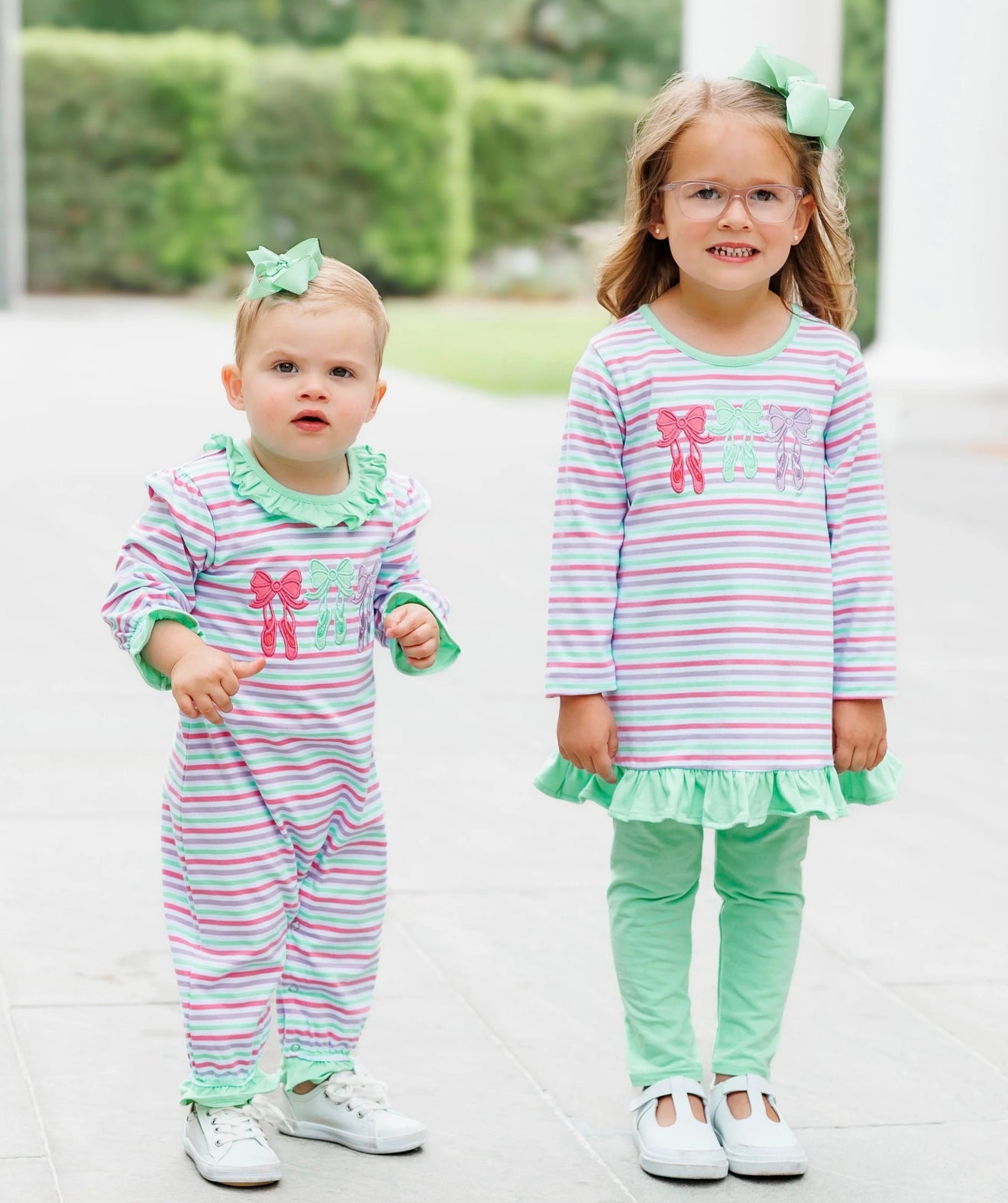 Bows & Ballet Girls Ruffle Pant Set