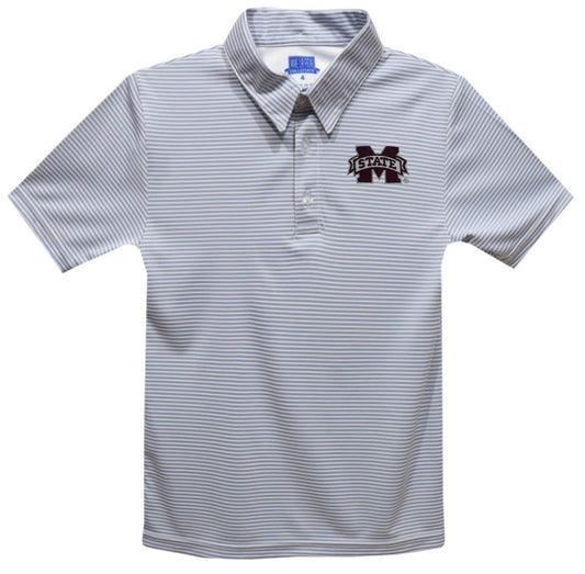 Mississippi State Bulldogs Gray Stripes Boys Polo