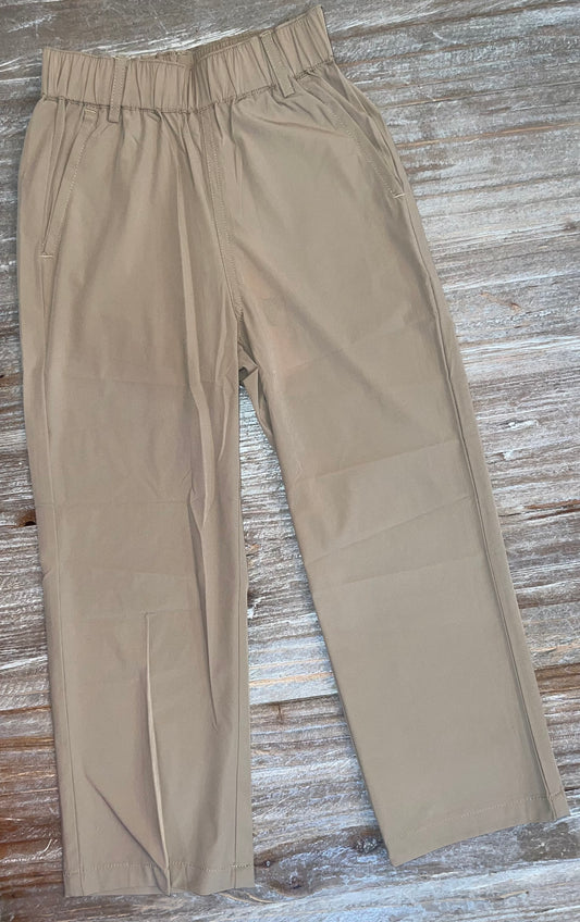 Performance Elastic Boys Khaki Pants