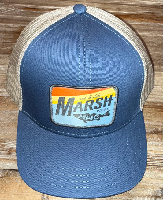 Sunrise Marsh Trucker Slate Blue Boys Hat