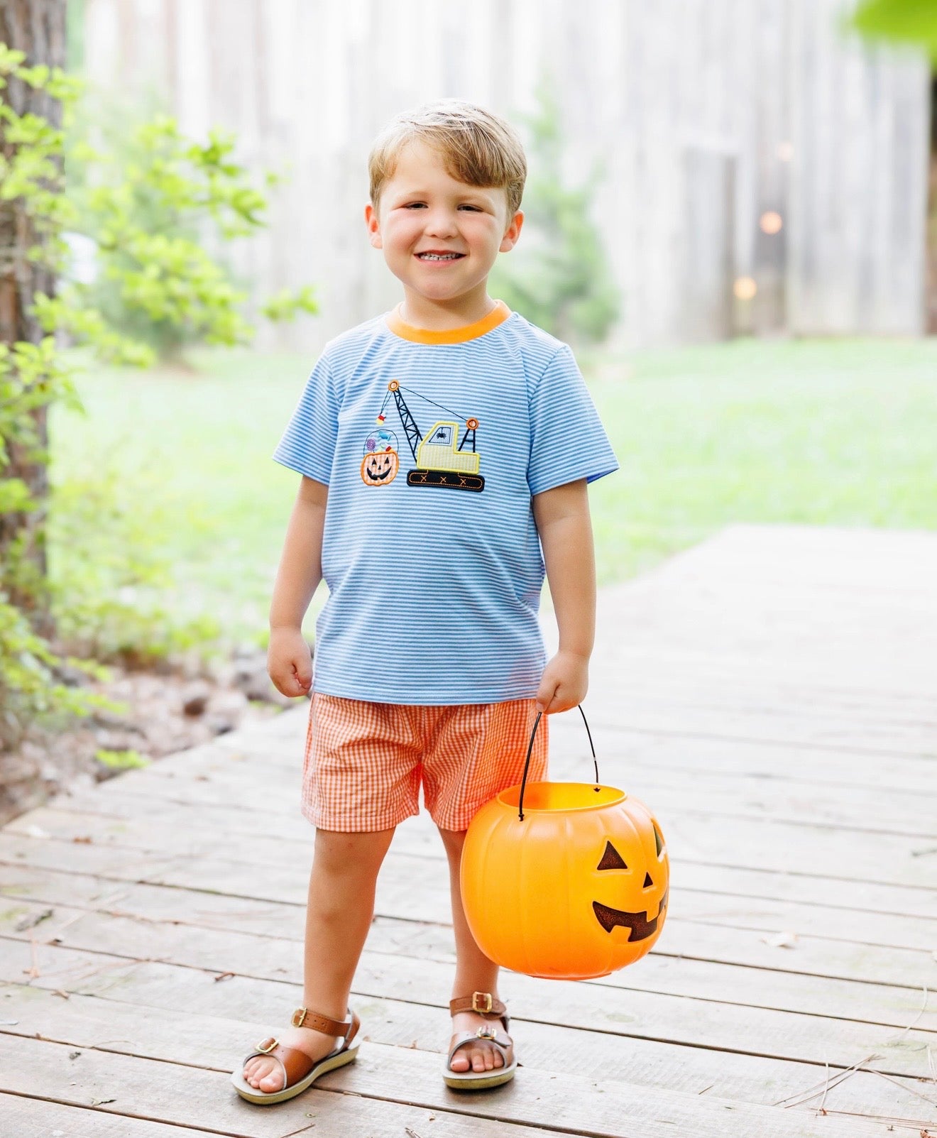 Candy Crane Pumpkin Boys Short Set
