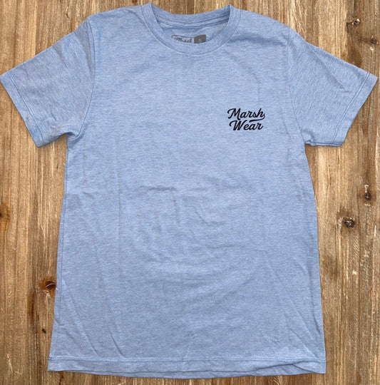 Roadside Camo Light Blue Heather Boys Tee