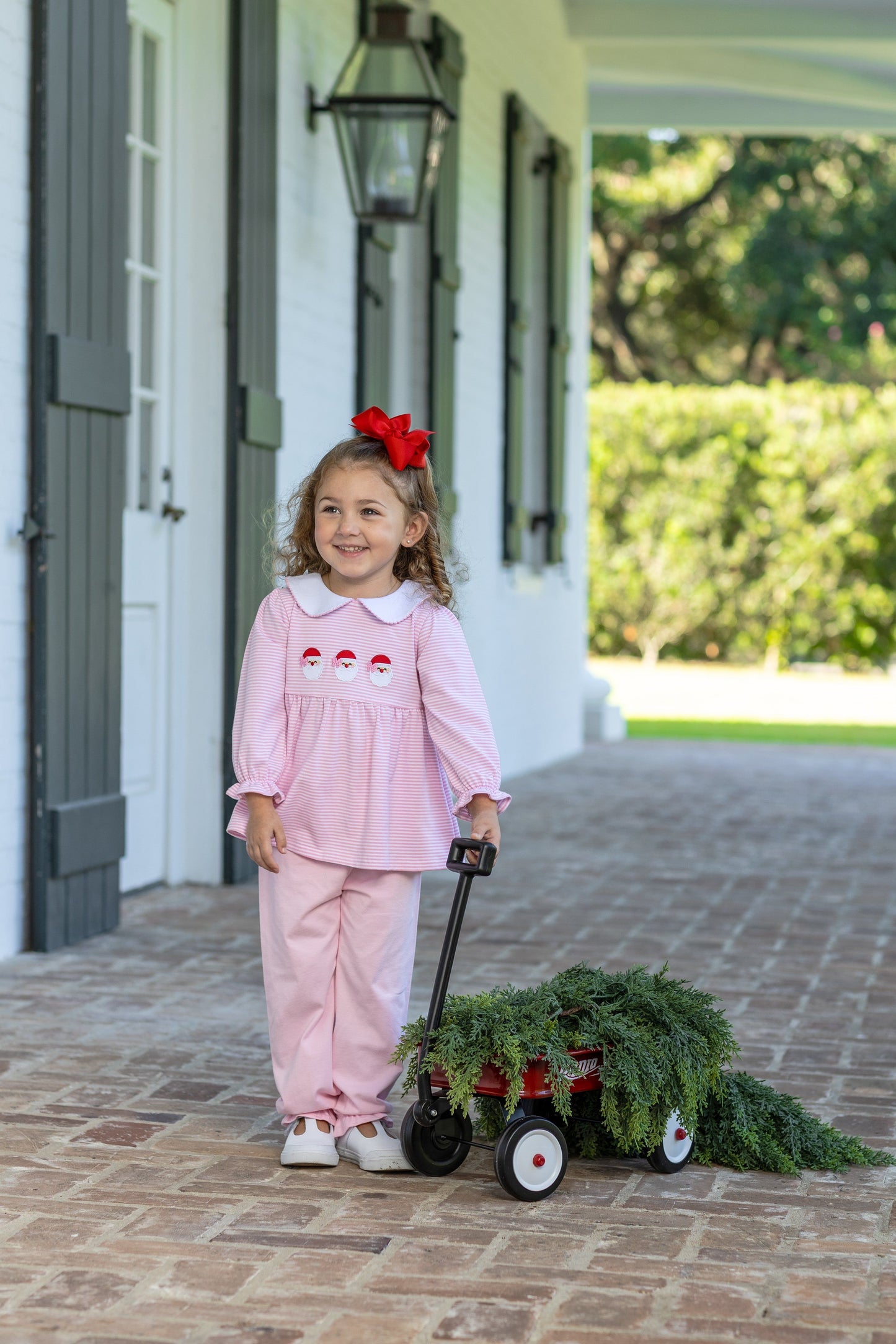 Santa Trio Girls Pink Bloomer Pant Set