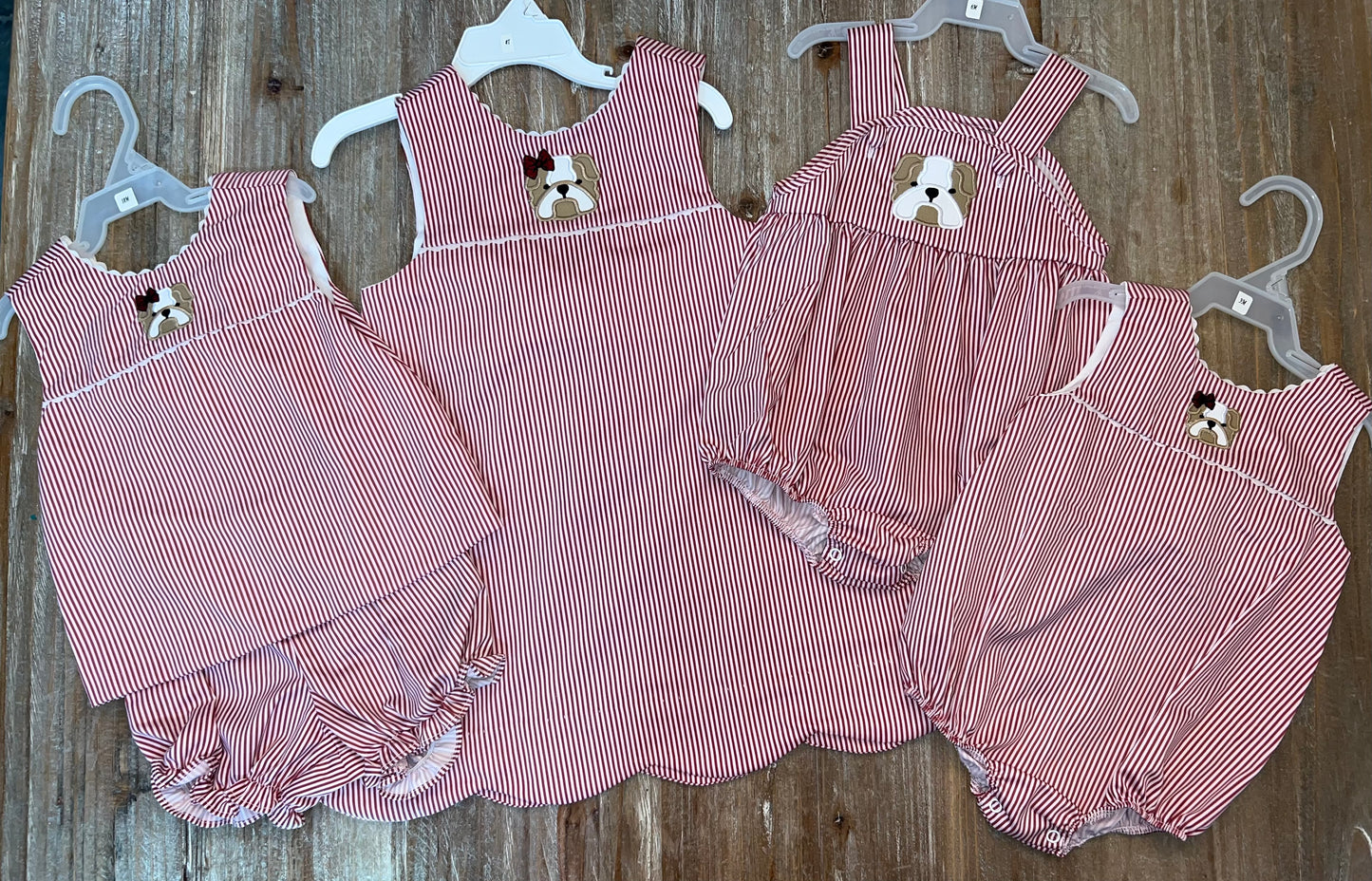 Maroon Bulldog Ric Rac Bow Girls Bloomer Set