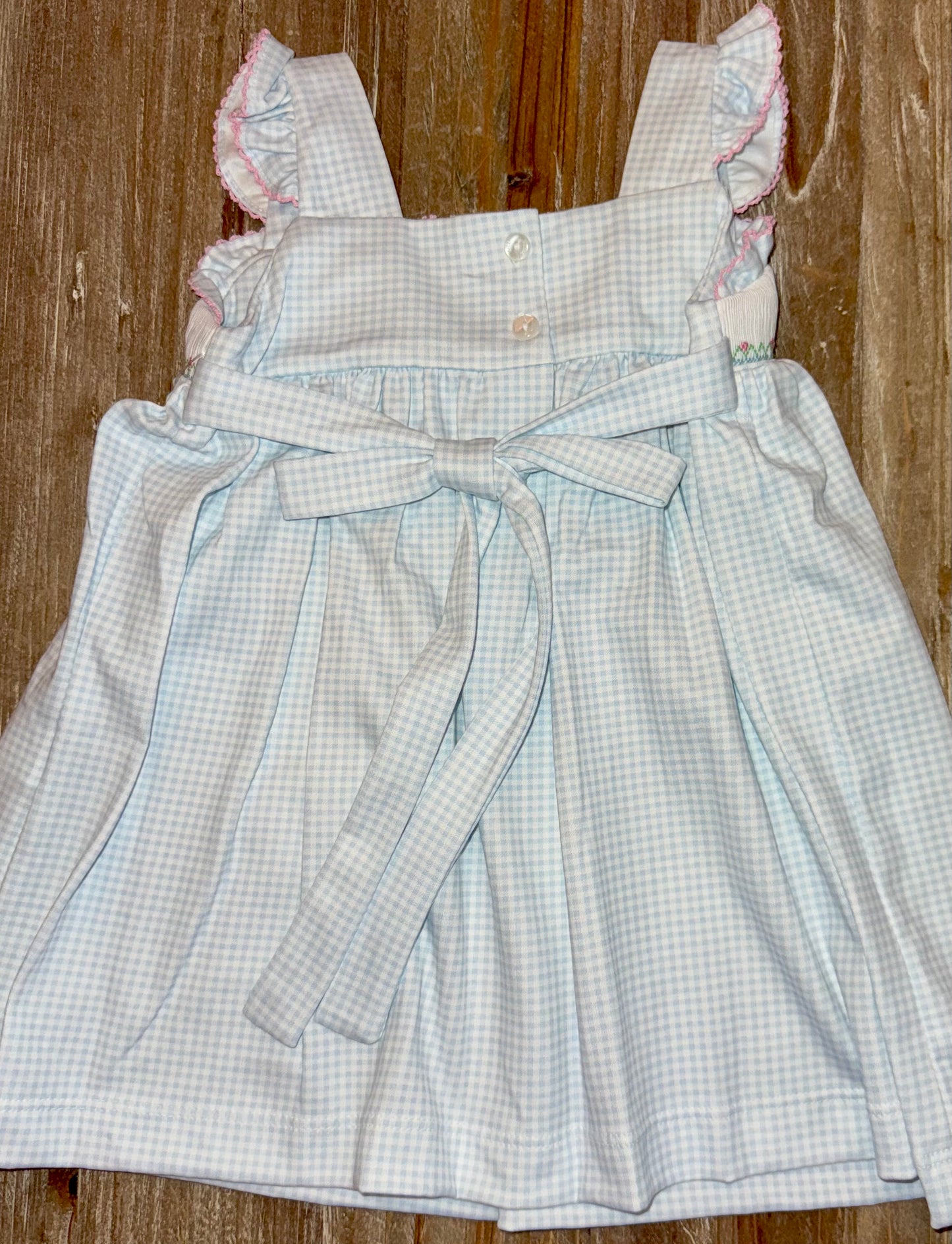 Rainbow Gingham Knit Girls Sundress