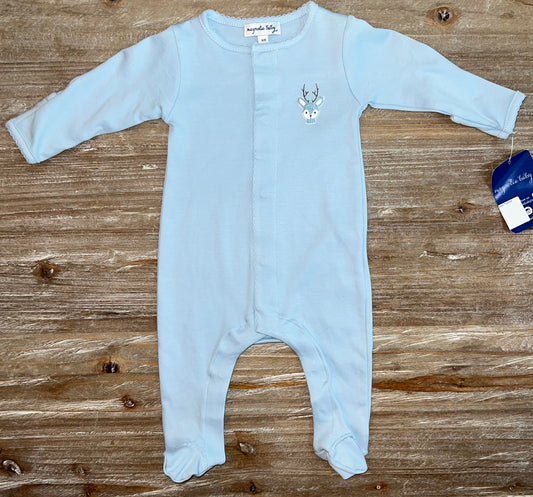 Magnolia Baby Tiny Buck Embroidered Boys Footie