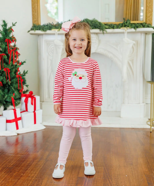 Jolly St. Nick Girls Ruffle Pants Set