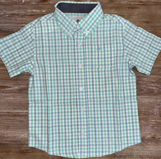 Cascade/Blue Boys Button Down Shirt