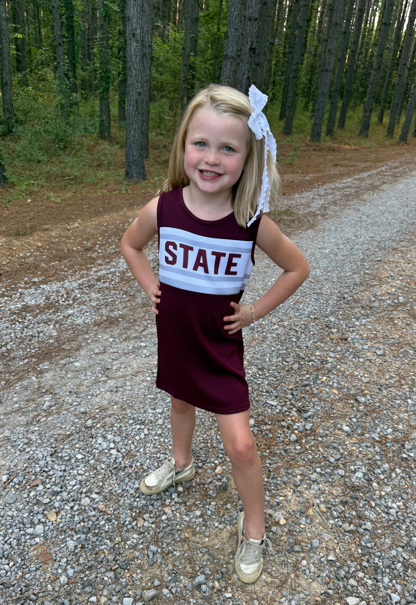 The Classic Girls Cheer Dress— Mississippi State Deep Maroon (size up— these run short)