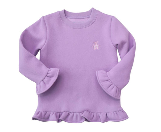 Ballet Slipper Lavender Girls Ruffle Sweatshirt