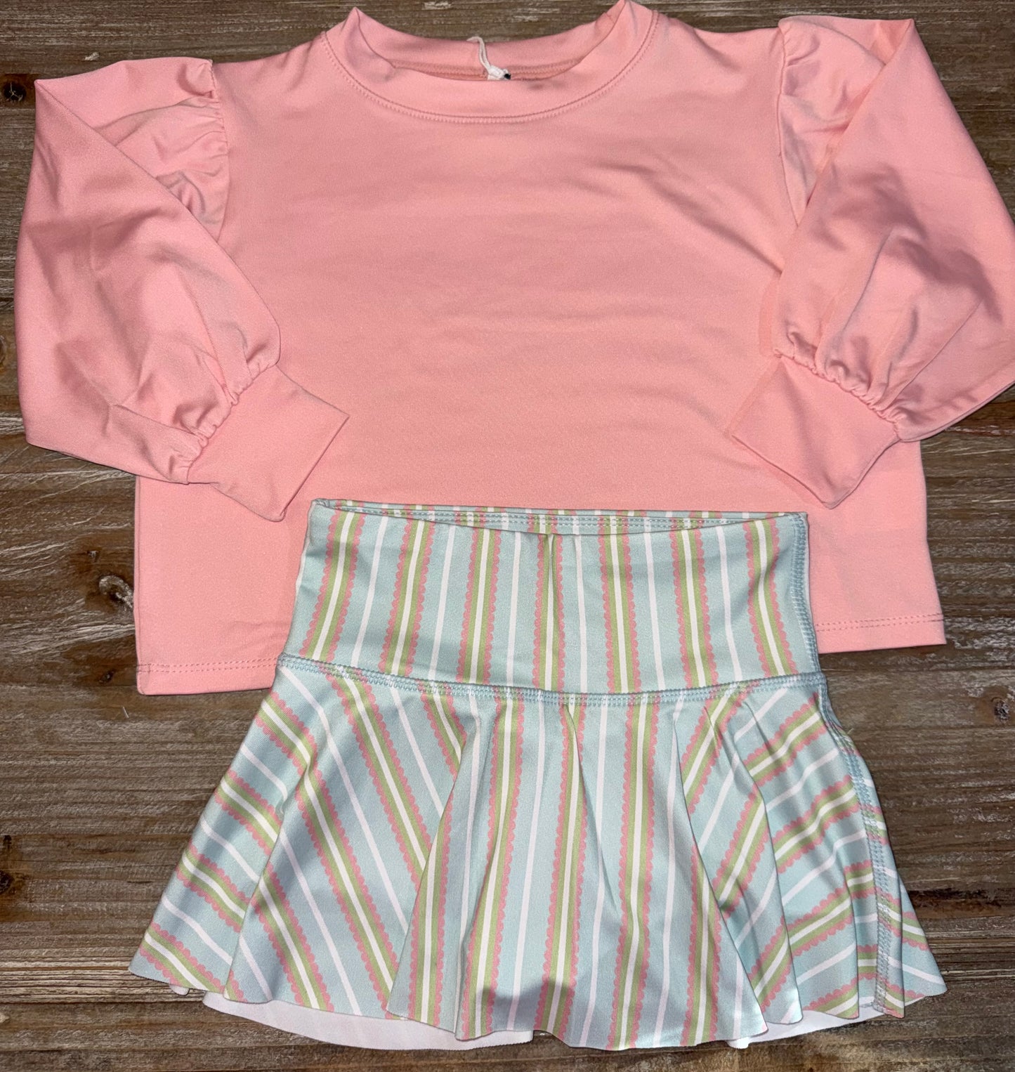 Blue/Pink Stripe Girls Skirt