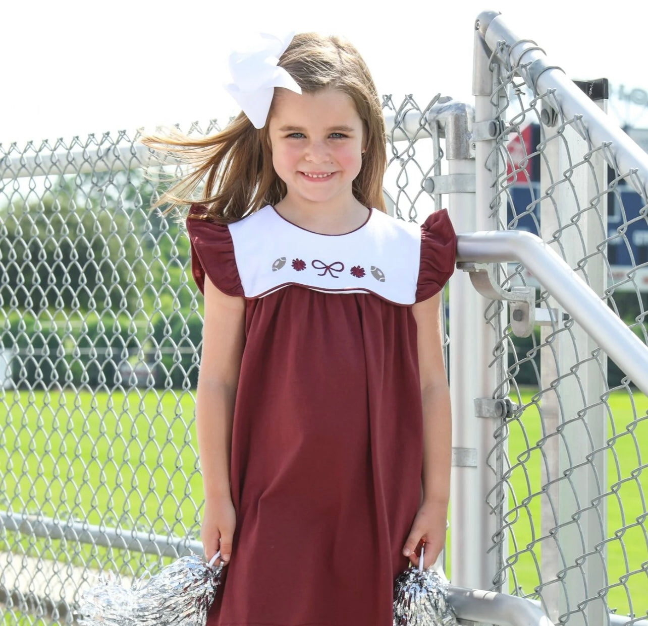 Team Spirit Maroon Scallop Girls Dress