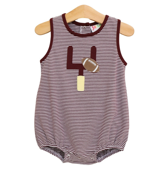 Down, Set, Hut Boys Maroon Stripe Bubble