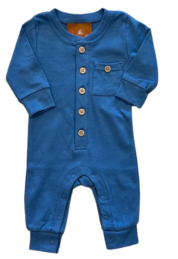 Millie Jay Landon Boys Blue Romper