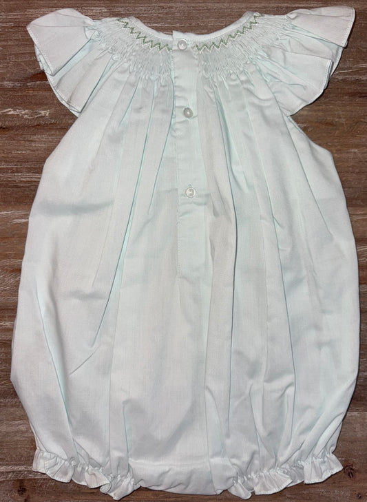 Tulip Smocked Girls Mint Bubble