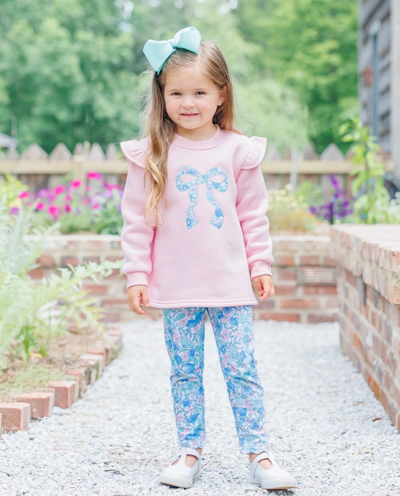 Painted Petals Girls Ruffle Sweatshirt Set