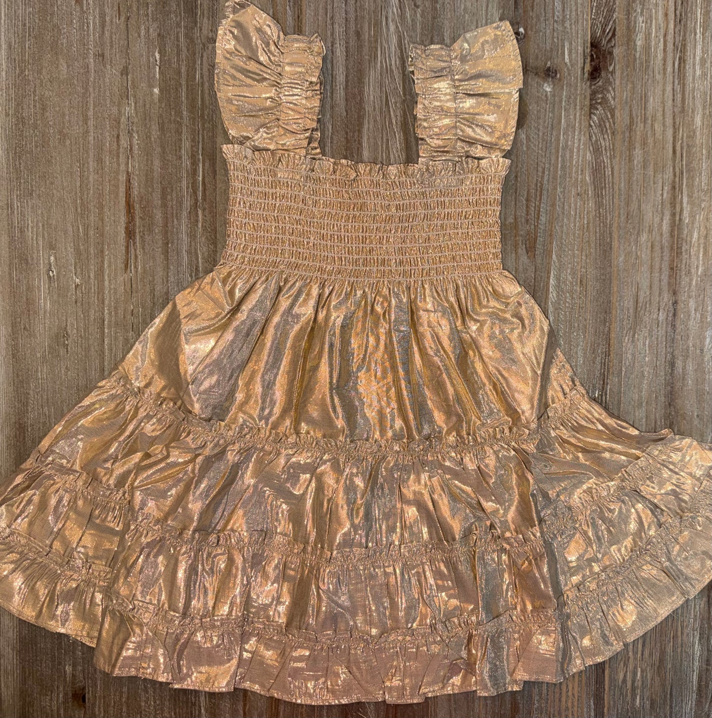Gold Gilt Girls Twirl Dress