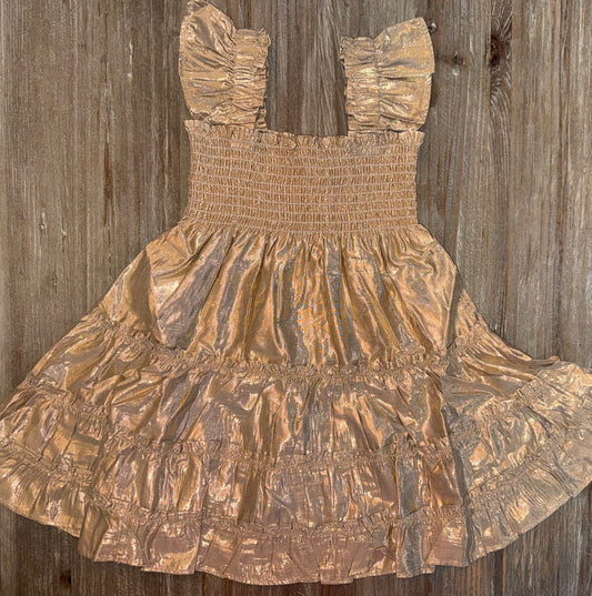 Gold Gilt Girls Twirl Dress